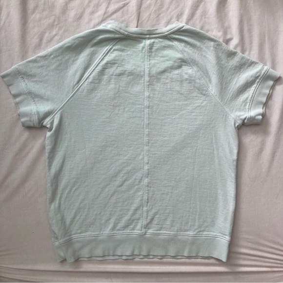 Athleta Pale Mint Green Short Sleeve Sweatshirt Top Size Medium - Picture 6 of 6